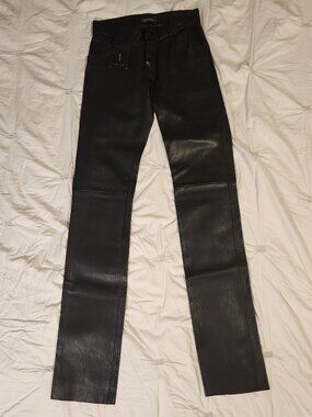 Jitrois Black Stretch Leather Pants